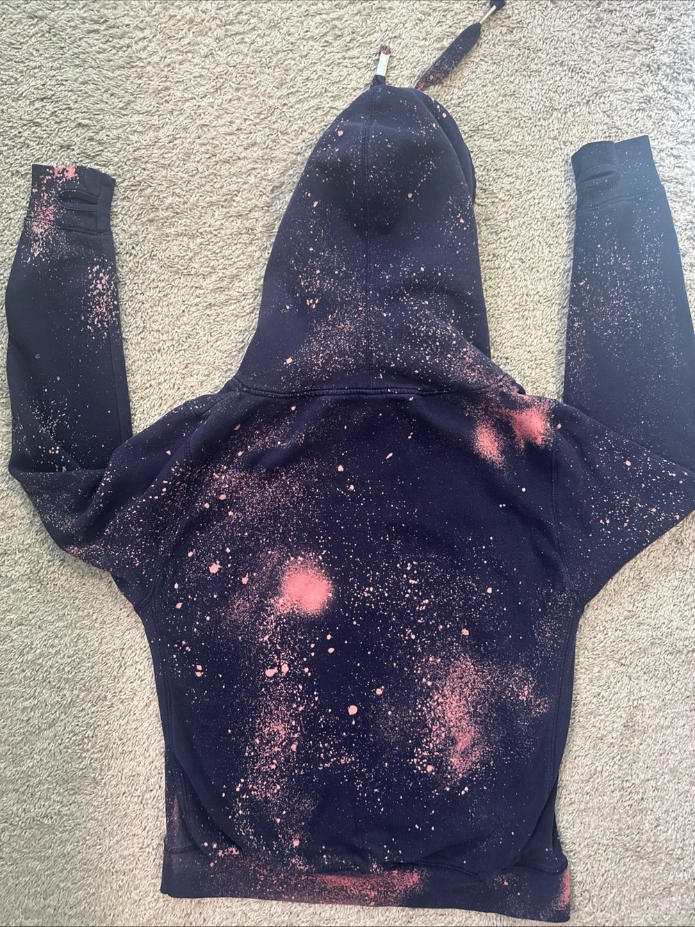 Hoodie Deep blue with pink Splatter Design by AWDis Just Hoodies